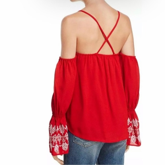 NWT Banjara Off Shoulder Bell Sleeve Red Top Blouse. Size Small - Picture 2 of 11